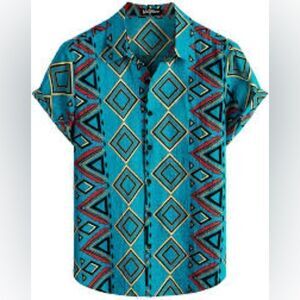VATPAVE Mens Summer Tropical Short Sleeve Button Down Hawaiian/Western Shirts